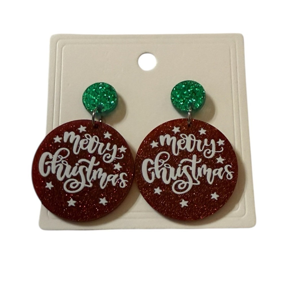 Festive “Merry Christmas” Earrings